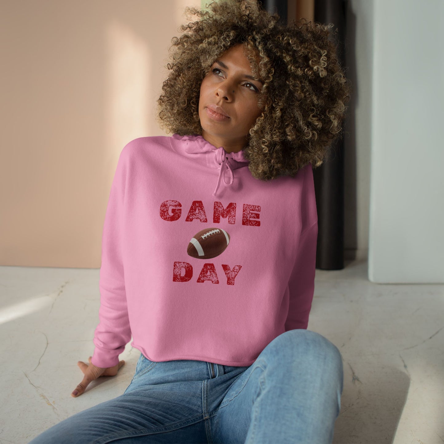 Game Day Crop Hoodie | Sports Apparel, Gift for Gamers, Weekend Wear, Cheer Squad Style, Comfy Casual Fashion