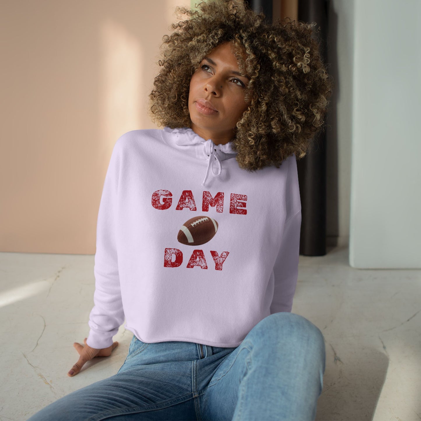 Game Day Crop Hoodie | Sports Apparel, Gift for Gamers, Weekend Wear, Cheer Squad Style, Comfy Casual Fashion