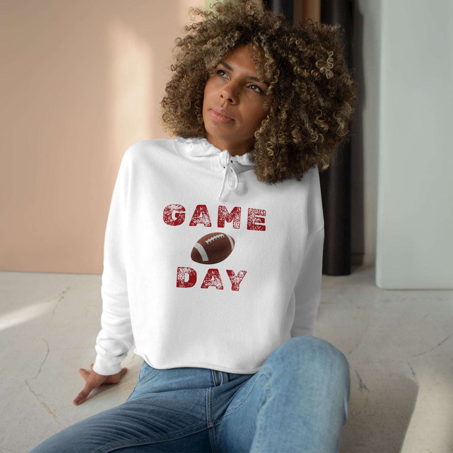 Game Day Crop Hoodie | Sports Apparel, Gift for Gamers, Weekend Wear, Cheer Squad Style, Comfy Casual Fashion