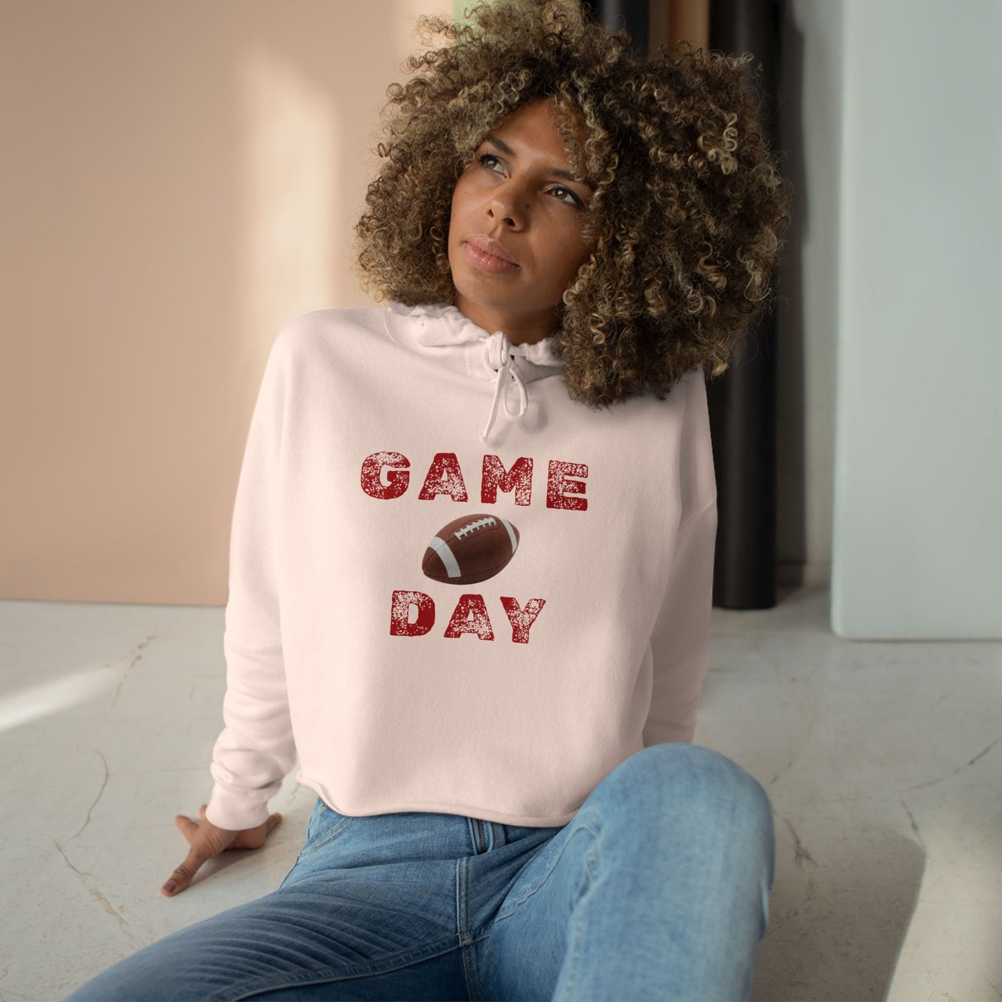 Game Day Crop Hoodie | Sports Apparel, Gift for Gamers, Weekend Wear, Cheer Squad Style, Comfy Casual Fashion