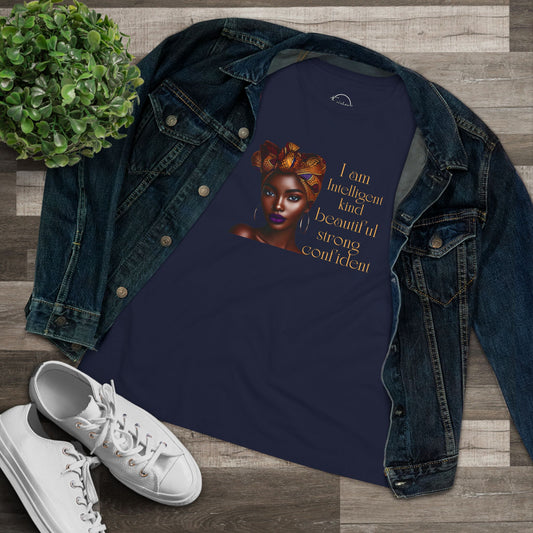 Empowering Women's Cotton Tee - I Am Confident, Determined, and Focused, Casual Wear, Gift for Her, Affirmation Shirt, Black Tee