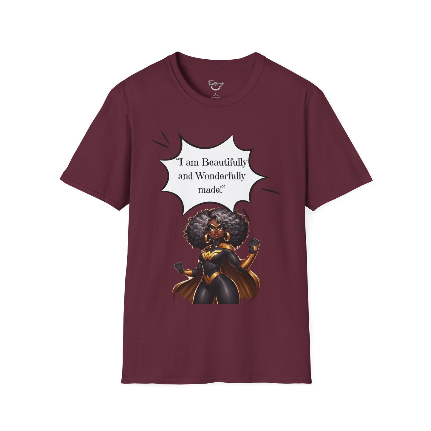 Women's T-Shirt with 'I am Beautiful and Wonderful' Affirmation Quote