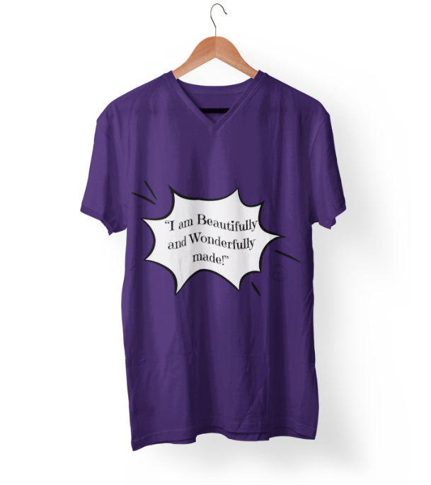 V Neck T-Shirt - I am Beautifully and Wonderfully Made