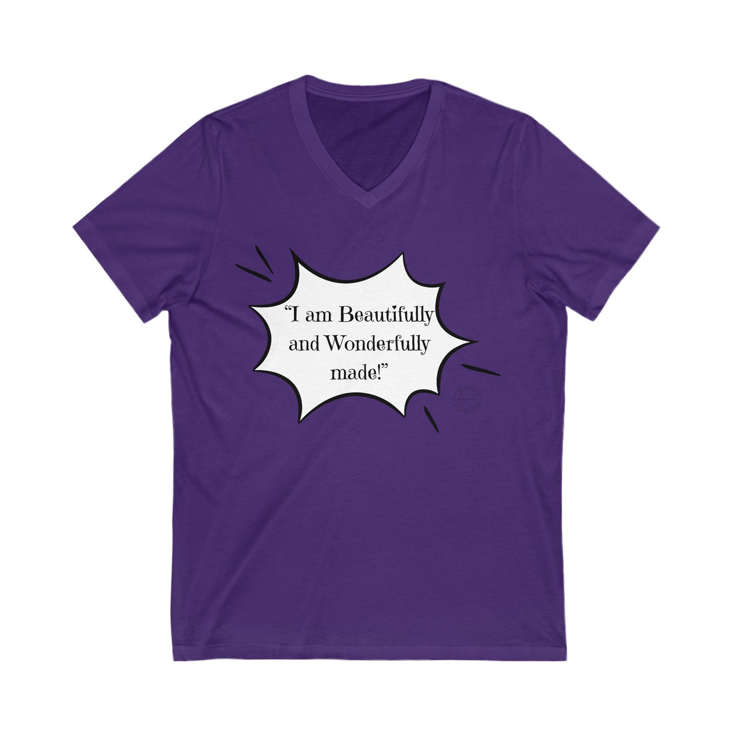 V Neck T-Shirt - I am Beautifully and Wonderfully Made