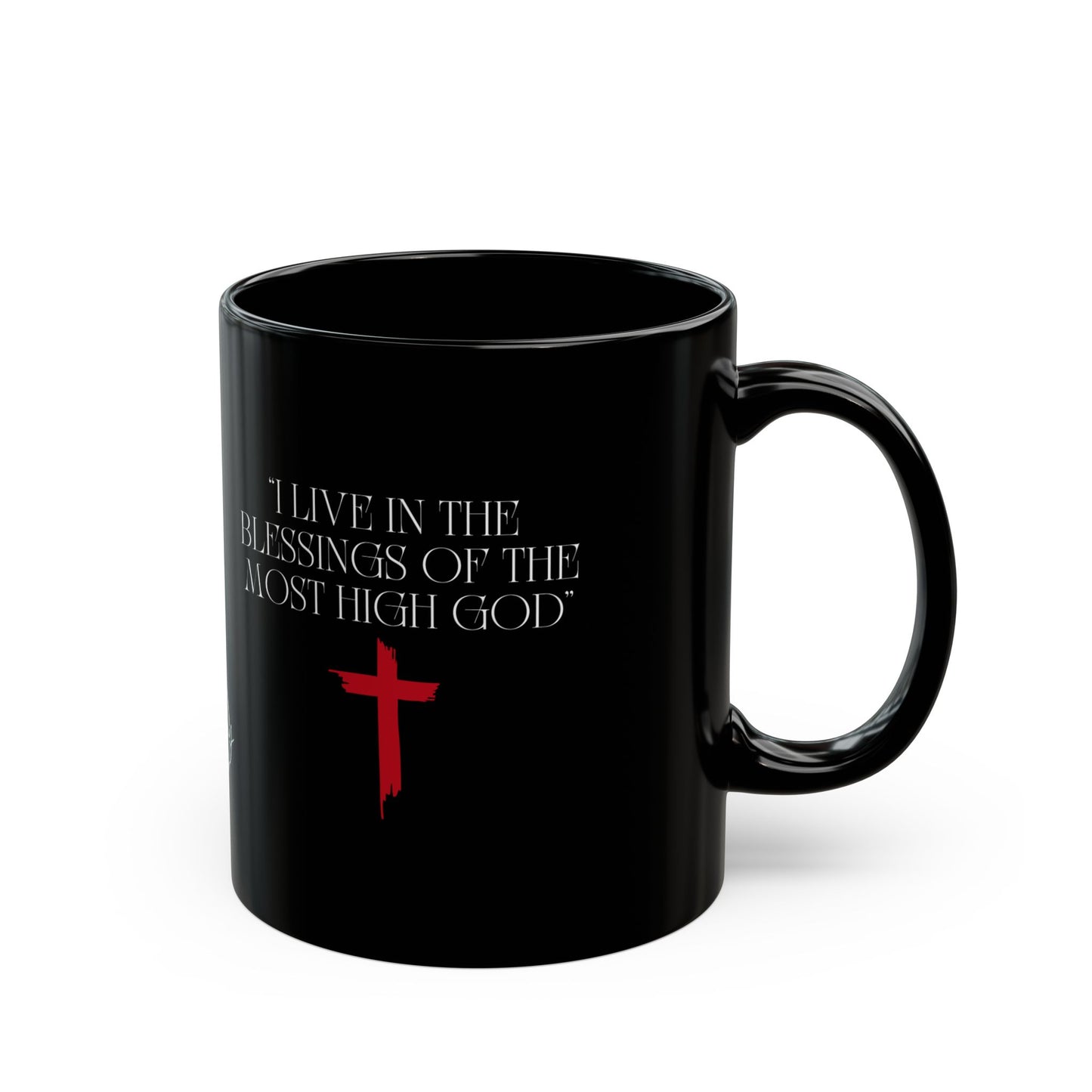 Faith-Inspired Black Mug with Cross Design, "I Live" Perfect Gift for Christians, Inspirational Coffee Cup, Religious Mug for Daily Motivation, [...]